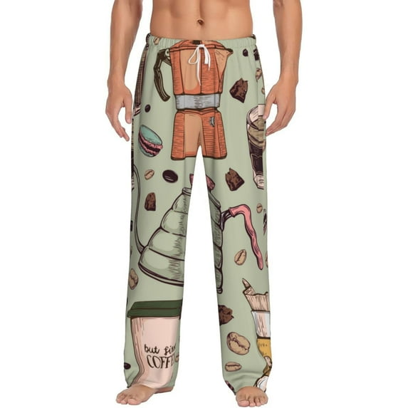 Balery Men'S Coffee Makers Macaroons Chocolate Pants,Sleepwear Pants,Pajama Pants,Pj Bottoms Drawstring And Pockets-Xx-Large