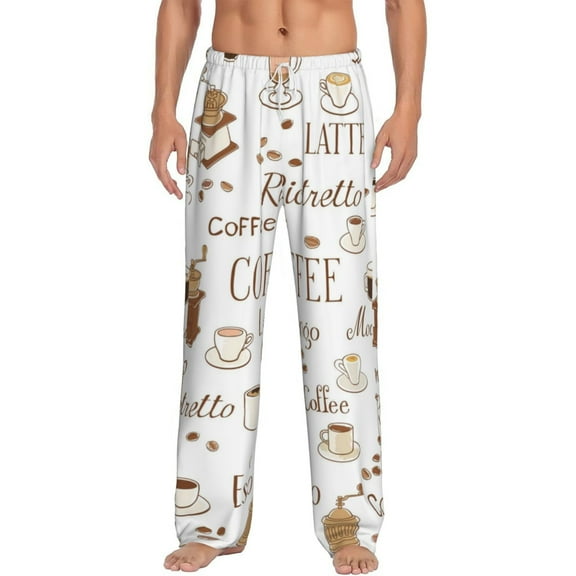 Balery Men'S Coffee Pants,Sleepwear Pants,Pajama Pants,Pj Bottoms Drawstring And Pockets-Small