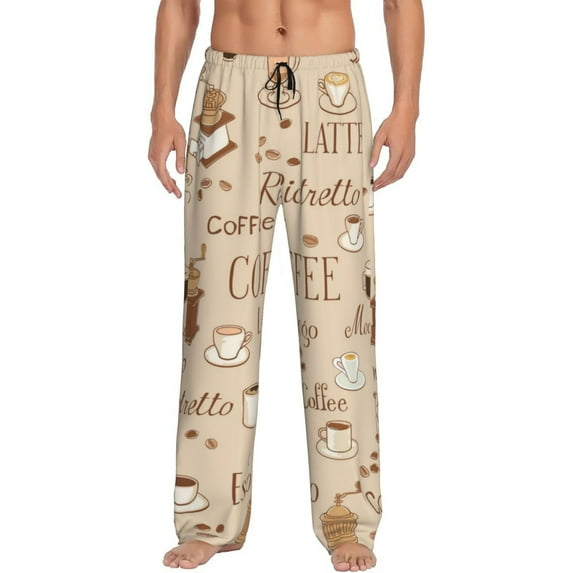 Balery Men'S Coffee Time Pants,Sleepwear Pants,Pajama Pants,Pj Bottoms Drawstring And Pockets-Small