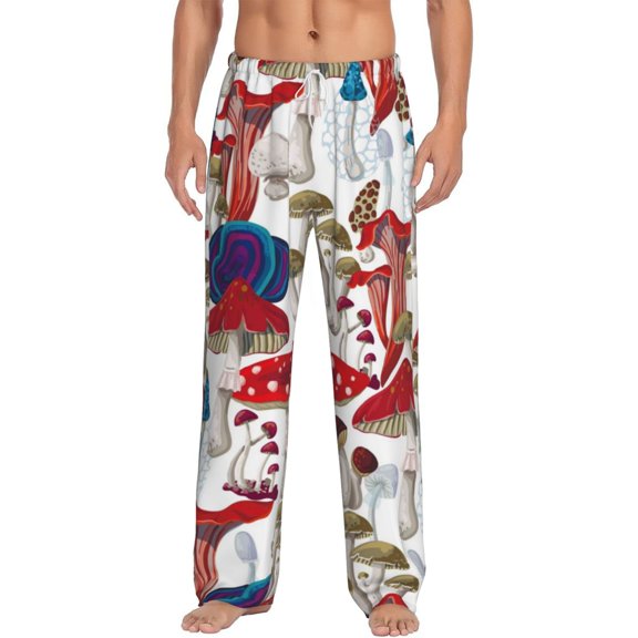 Balery Men'S Colorful Mushrooms (2) Pants,Sleepwear Pants,Pajama Pants,Pj Bottoms Drawstring And Pockets-X-Large