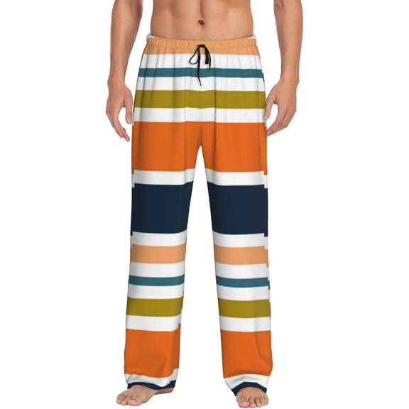 Balery Men'S Colorful Pastel Stripes Pants,Sleepwear Pants,Pajama Pants,Pj Bottoms Drawstring And Pockets-Small