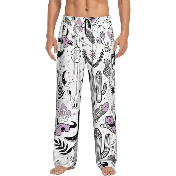 Balery Men'S Cowboy Pants,Sleepwear Pants,Pajama Pants,Pj Bottoms Drawstring And Pockets-Small