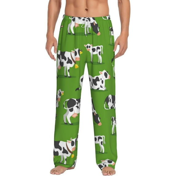 Balery Men'S Cows With Calfs Green Pants,Sleepwear Pants,Pajama Pants,Pj Bottoms Drawstring And Pockets-Xx-Large