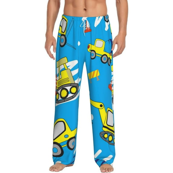 Balery Men'S Cute Car Cartoon Pants,Sleepwear Pants,Pajama Pants,Pj Bottoms Drawstring And Pockets-Medium