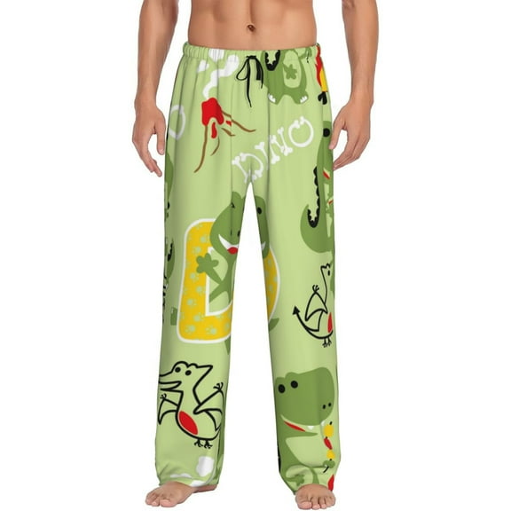 Balery Men'S Cute Dinosaurs Cartoon Pants,Sleepwear Pants,Pajama Pants,Pj Bottoms Drawstring And Pockets-Small