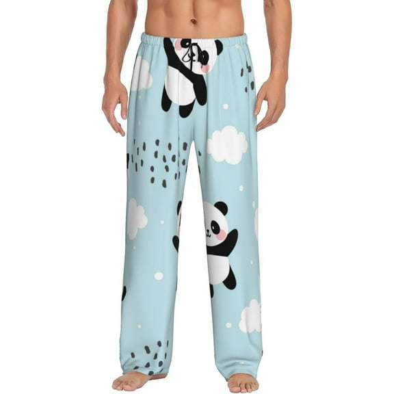 Balery Men'S Cute Panda Bear Pants,Sleepwear Pants,Pajama Pants,Pj Bottoms Drawstring And Pockets-Small