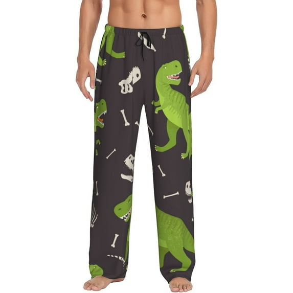 Balery Men'S Dinosaur Skeleton Pants,Sleepwear Pants,Pajama Pants,Pj Bottoms Drawstring And Pockets-Large
