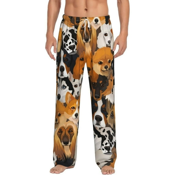 Balery Men'S Dogs Different Breeds Pants,Sleepwear Pants,Pajama Pants,Pj Bottoms Drawstring And Pockets-Small