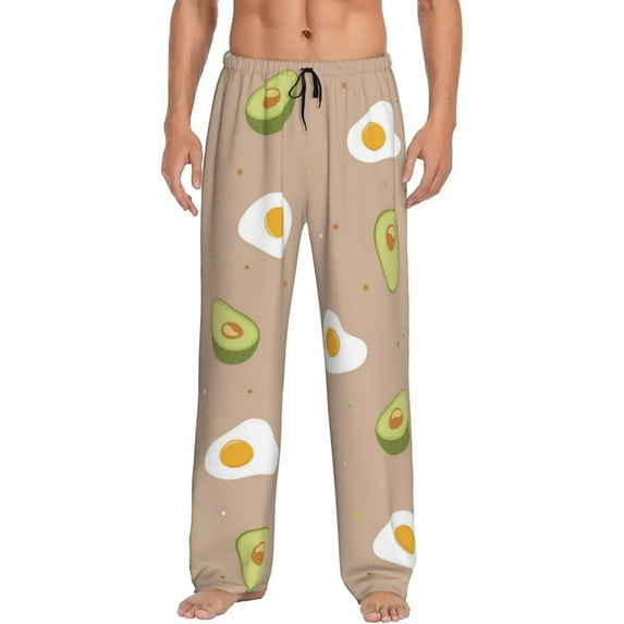 Balery Men'S Egg And Avocado Pants,Sleepwear Pants,Pajama Pants,Pj Bottoms Drawstring And Pockets-Small