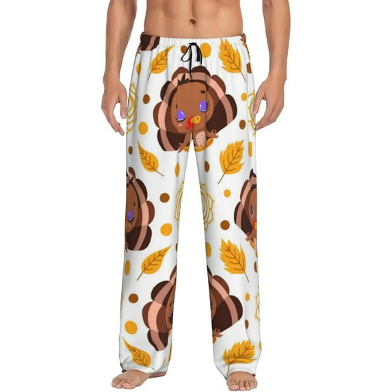 Balery Men'S Fall Turkey Pants,Sleepwear Pants,Pajama Pants,Pj Bottoms Drawstring And Pockets-X-Large
