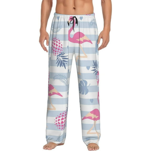 Balery Men'S Flamingo And Pineapple Pants,Sleepwear Pants,Pajama Pants,Pj Bottoms Drawstring And Pockets-Small