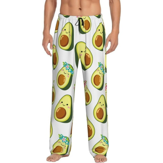 Balery Men'S Flowers Avocado Pants,Sleepwear Pants,Pajama Pants,Pj Bottoms Drawstring And Pockets-X-Large