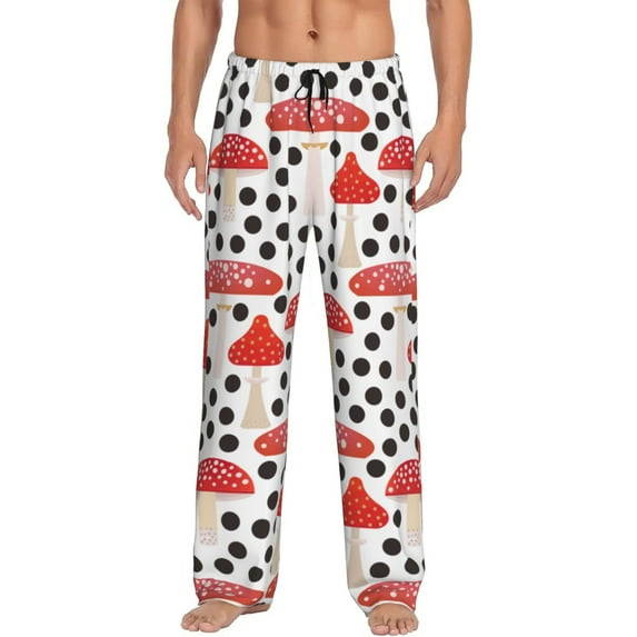 Balery Men'S Forest Mushrooms Pants,Sleepwear Pants,Pajama Pants,Pj Bottoms Drawstring And Pockets-Small