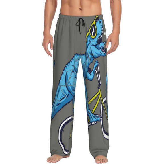Balery Men'S Fun Riding Dinosaur Pants,Sleepwear Pants,Pajama Pants,Pj Bottoms Drawstring And Pockets-Small