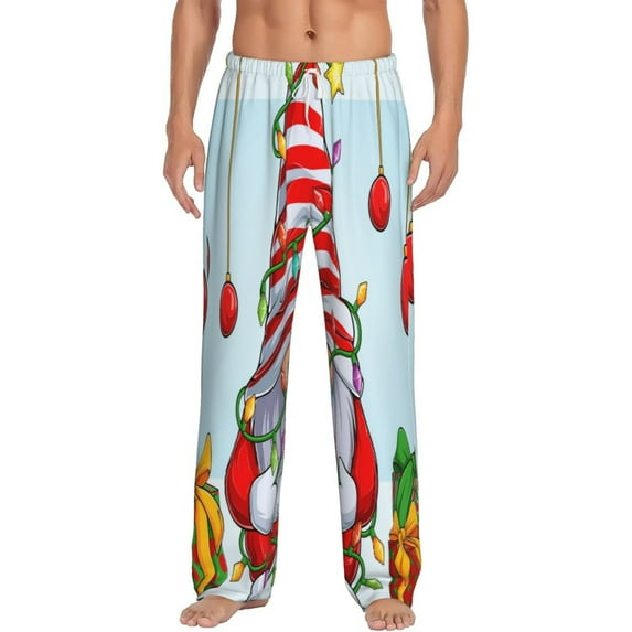 Balery Men'S Funny Christmas Gnome Pants,Sleepwear Pants,Pajama Pants,Pj Bottoms Drawstring And Pockets-Large