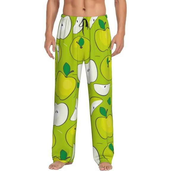 Balery Men'S Green Apple Pants,Sleepwear Pants,Pajama Pants,Pj Bottoms Drawstring And Pockets-Small
