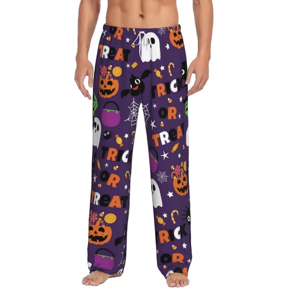Balery Men'S Halloween Sweet Candy Pants,Sleepwear Pants,Pajama Pants,Pj Bottoms Drawstring And Pockets-Small