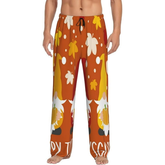 Balery Men'S Happy Thanksgiving Three Gnomes Pants,Sleepwear Pants,Pajama Pants,Pj Bottoms Drawstring And Pockets-Small
