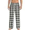 thumbnail image 1 of Balery Men'S Houndstooth Black And White Pants,Sleepwear Pants,Pajama Pants,Pj Bottoms Drawstring And Pockets-Small, 1 of 9