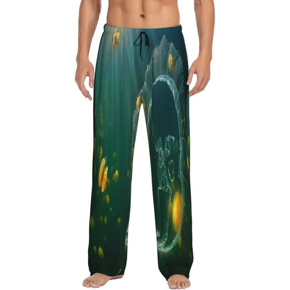 Balery Men'S Jelly Fish Pants,Sleepwear Pants,Pajama Pants,Pj Bottoms Drawstring And Pockets-Small