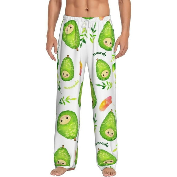 Balery Men'S Kawaii Avocado Pants,Sleepwear Pants,Pajama Pants,Pj Bottoms Drawstring And Pockets-Small
