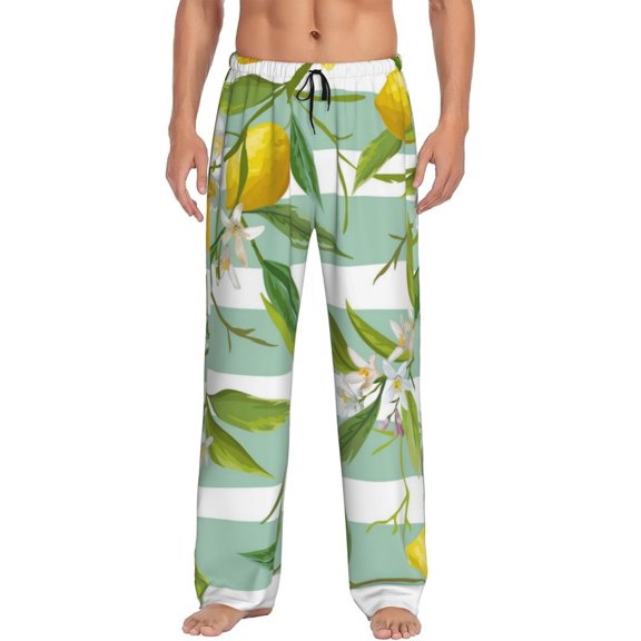 Balery Men'S Lemon Pants,Sleepwear Pants,Pajama Pants,Pj Bottoms Drawstring And Pockets-Large