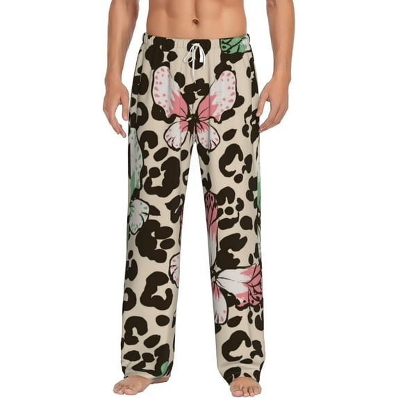 Balery Men'S Leopard Dots Pants,Sleepwear Pants,Pajama Pants,Pj Bottoms Drawstring And Pockets-Large