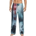 thumbnail image 1 of Balery Men'S Lighthouse In A Stormy Sea Pants,Sleepwear Pants,Pajama Pants,Pj Bottoms Drawstring And Pockets-Small, 1 of 9