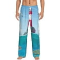 thumbnail image 1 of Balery Men'S Lighthouse Sea Port Pants,Sleepwear Pants,Pajama Pants,Pj Bottoms Drawstring And Pockets-Medium, 1 of 9
