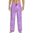 thumbnail image 1 of Balery Men'S Lilac Glittering Pants,Sleepwear Pants,Pajama Pants,Pj Bottoms Drawstring And Pockets-Small, 1 of 9