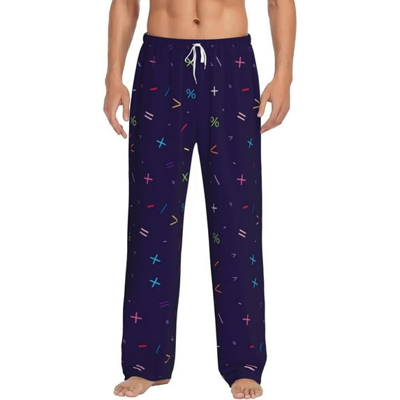 Balery Men'S Mathematical Symbols Pants,Sleepwear Pants,Pajama Pants,Pj Bottoms Drawstring And Pockets-Large