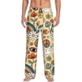 thumbnail image 1 of Balery Men'S Mushrooms And Rainbows Peace Pants,Sleepwear Pants,Pajama Pants,Pj Bottoms Drawstring And Pockets-Small, 1 of 9