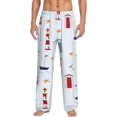 thumbnail image 1 of Balery Men'S Nautical Lighthouse Sailboat Pants,Sleepwear Pants,Pajama Pants,Pj Bottoms Drawstring And Pockets-Small, 1 of 9