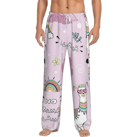 Balery Men'S No Drama Llama Pants,Sleepwear Pants,Pajama Pants,Pj Bottoms Drawstring And Pockets-Medium