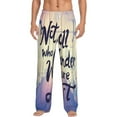 thumbnail image 1 of Balery Men'S Not All Those Who Wander Are Lost Pants,Sleepwear Pants,Pajama Pants,Pj Bottoms Drawstring And Pockets-Large, 1 of 9