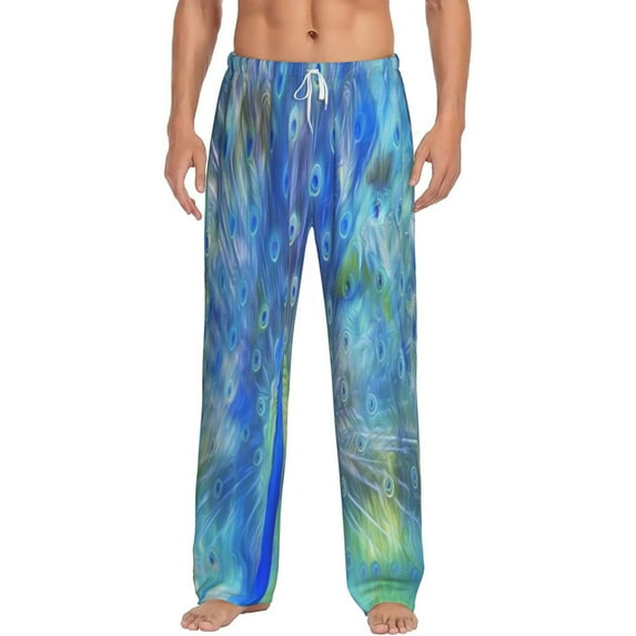 Balery Men'S Peacock Pants,Sleepwear Pants,Pajama Pants,Pj Bottoms Drawstring And Pockets-Medium