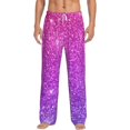 thumbnail image 1 of Balery Men'S Pink Purple Glitter Pants,Sleepwear Pants,Pajama Pants,Pj Bottoms Drawstring And Pockets-X-Large, 1 of 9