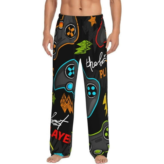 Balery Men'S Play Game3 Pants,Sleepwear Pants,Pajama Pants,Pj Bottoms Drawstring And Pockets-Small