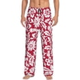 thumbnail image 1 of Balery Men'S Red Flowers Pants,Sleepwear Pants,Pajama Pants,Pj Bottoms Drawstring And Pockets-Small, 1 of 9