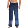 thumbnail image 1 of Balery Retro Blue Glitter print Men's Pajama Pants,Ultra Lightweight Pjs,Lounge Pant-, 1 of 9