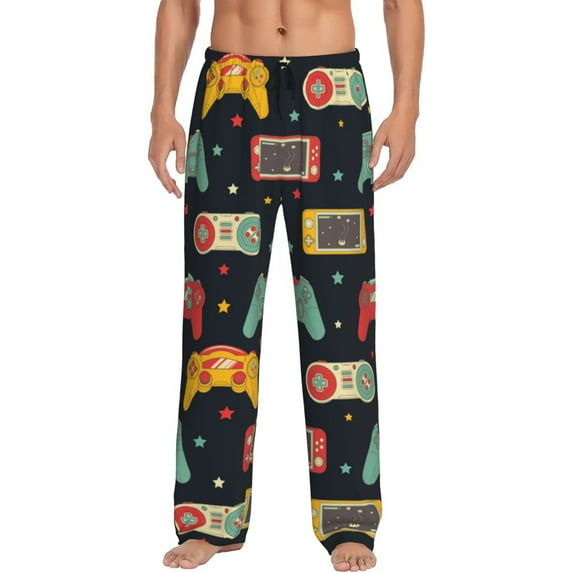 Balery Men'S Retro Video Game Pants,Sleepwear Pants,Pajama Pants,Pj Bottoms Drawstring And Pockets-Medium