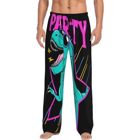 Balery Men'S Rex Dinosaur With Sunglasses Pants,Sleepwear Pants,Pajama Pants,Pj Bottoms Drawstring And Pockets-Medium