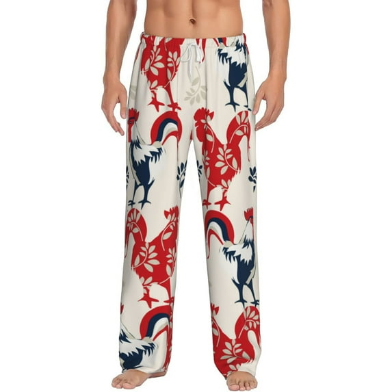 Balery Men'S Roosters Pants,Sleepwear Pants,Pajama Pants,Pj Bottoms Drawstring And Pockets-Large