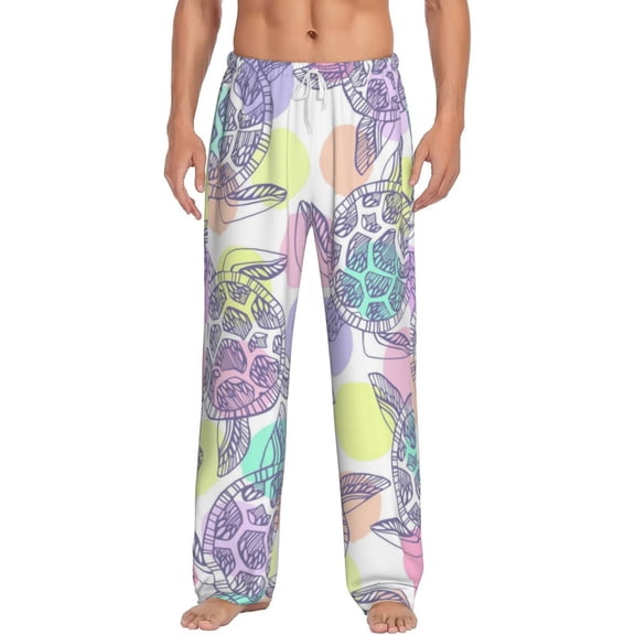 Balery Men'S Sea Turtles Pants,Sleepwear Pants,Pajama Pants,Pj Bottoms Drawstring And Pockets-Medium