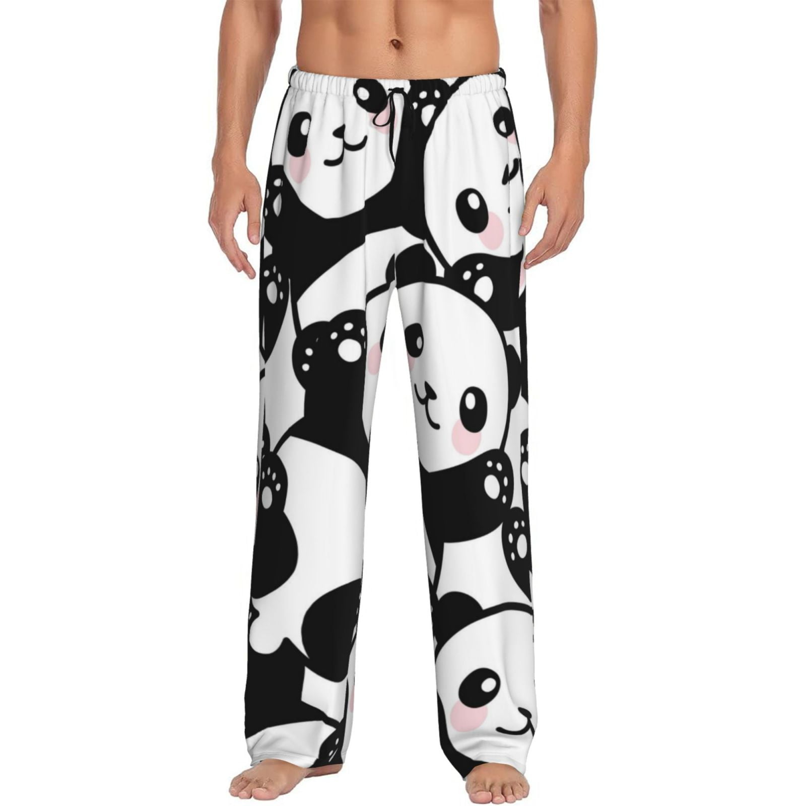 Balery Men'S Seamless Pattern Cute Panda Pants,Sleepwear Pants