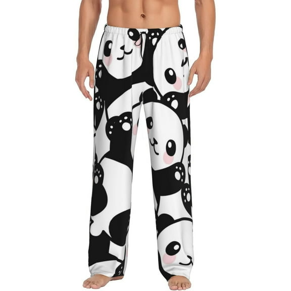 Balery Men'S Seamless Pattern Cute Panda Pants,Sleepwear Pants,Pajama Pants,Pj Bottoms Drawstring And Pockets-Xx-Large