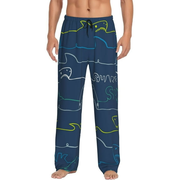 Balery Men'S Shark Pants,Sleepwear Pants,Pajama Pants,Pj Bottoms Drawstring And Pockets-Medium