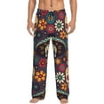 thumbnail image 1 of Balery Men'S Skulls And Flowers Pants,Sleepwear Pants,Pajama Pants,Pj Bottoms Drawstring And Pockets-Large, 1 of 9