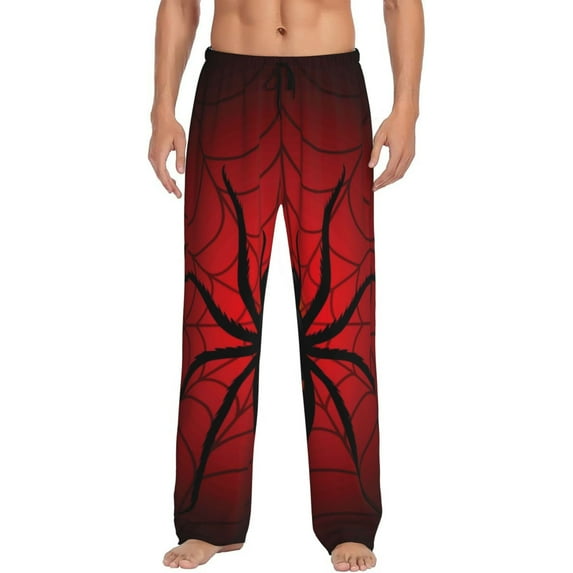 Balery Men'S Spider On The Web Pants,Sleepwear Pants,Pajama Pants,Pj Bottoms Drawstring And Pockets-Small