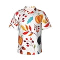 thumbnail image 1 of Balery Autumn Pumpkins Fall Leaves Print Men's Hawaiian Shirts Short Sleeve Beach Shirt Relaxed Fit Vacation Button Down Shirts-X-Large, 1 of 9